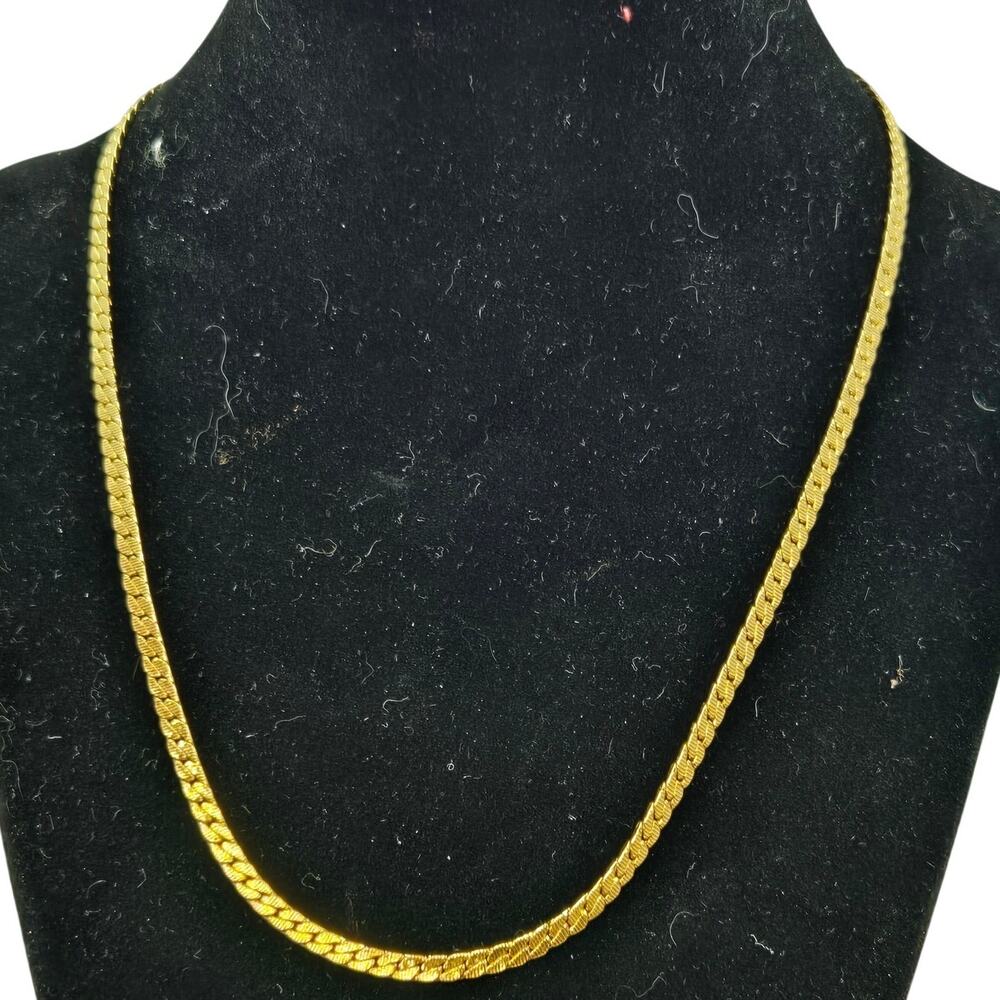 Vintage Monet Gold Thick Curb Chain Necklace - Picture 1 of 5